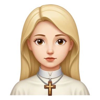 woman catholic neck cross sticker