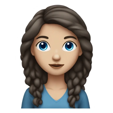 Brunette Girl blue eyes sticker