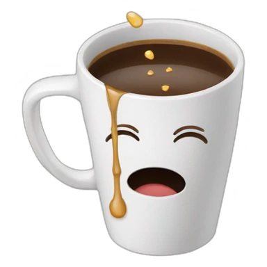 Crying into a coffee cup sticker