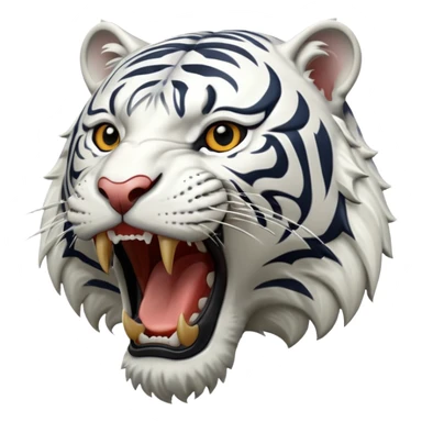 White tiger roaring sticker
