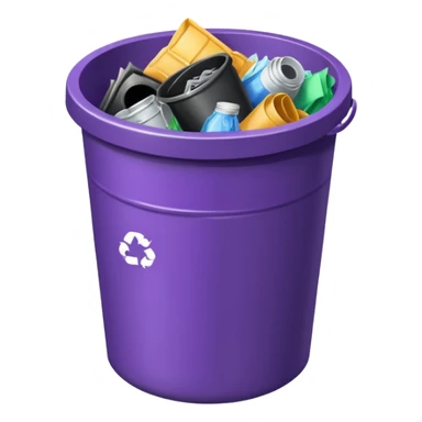 round purple bin full sticker