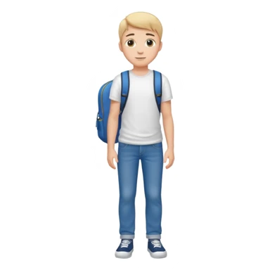 university student full body boy sticker