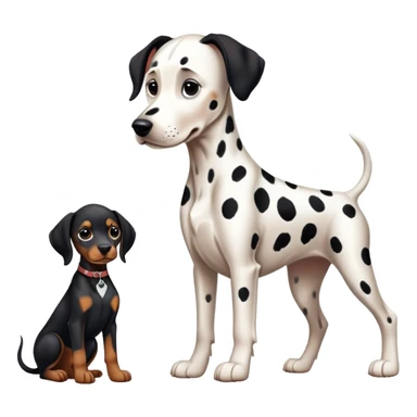 1 Dalmatian adult + 1 dobermann puppy sticker