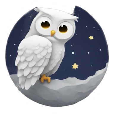 Owl taking a nap on the moon sticker