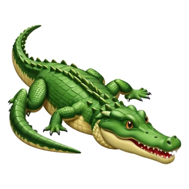Crocodile  laying down with tail over its back with its mouth alittle open sticker