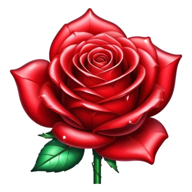 glitter red crystal rose sticker