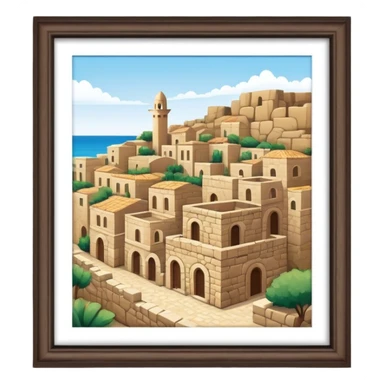 Byblos Old City Landmark Emoji – Portraying the historic stone houses, narrow streets, and Phoenician ruins. sticker