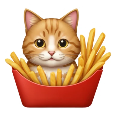 the animal Floppa eating french fries sticker