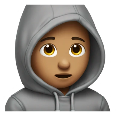 Emoji crying with heart eyes in a hoodie sticker