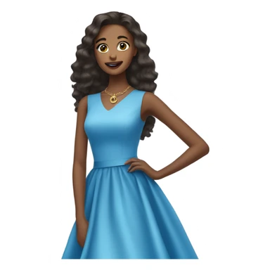 girls in blue dresses selfie on a catwalk sticker
