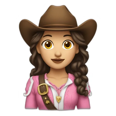 Brunette princess cowgirl sticker