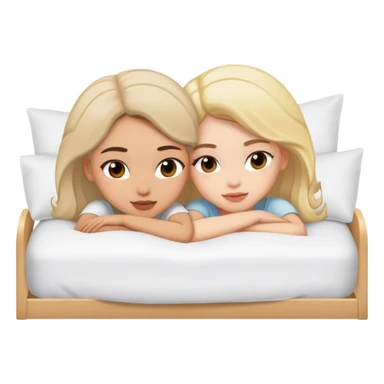 Two Buxom girl sfw bed pose sticker