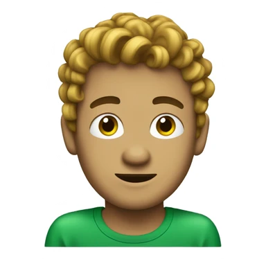 Chico con cabello rubio con rulos y ojo verdes sticker