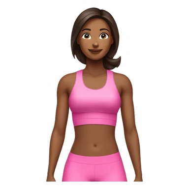 Brunette woman in pink workout set  sticker