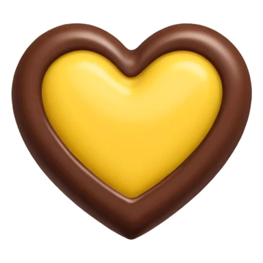 Heart chocolate covered with yellow leyer sticker