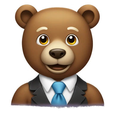 Bear smiling with tie sticker