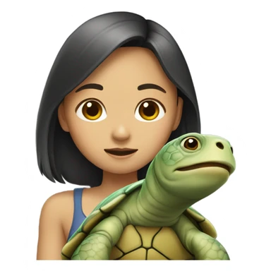 an asian girl but instead of a human body she has the body of a turtle sticker