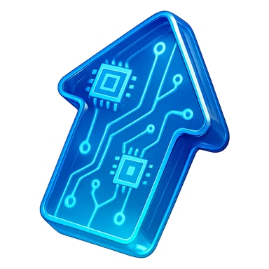 digitalization with futuristic and shiny glossy circuit style sticker