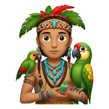 shaman hold a pet parrot sticker