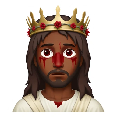 Dark skin Jesus with thorn crown injury  sticker