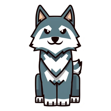Minecraft square wolf sticker