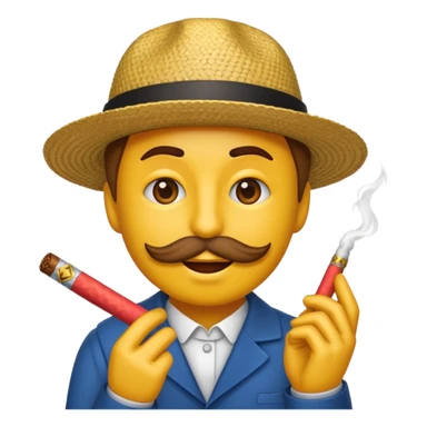 Pon este emoji  🫩 con un cigarro en la boca sticker