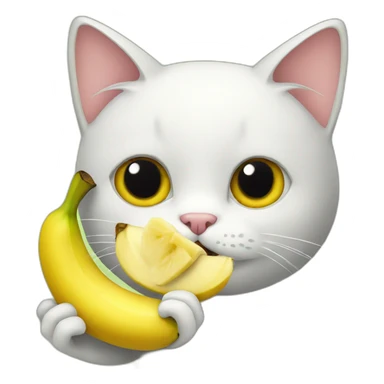 Cat eating banana sticker