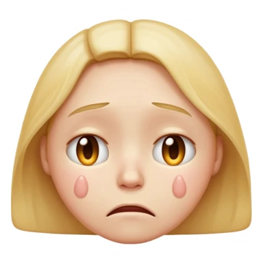 depressed face emoji, sad expression, downturned mouth, teary eyes sticker