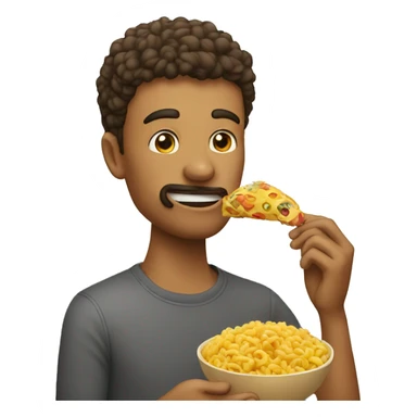 person eating junk foo sticker