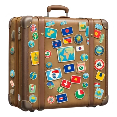 Suitcase with travel stickers from different countries sticker