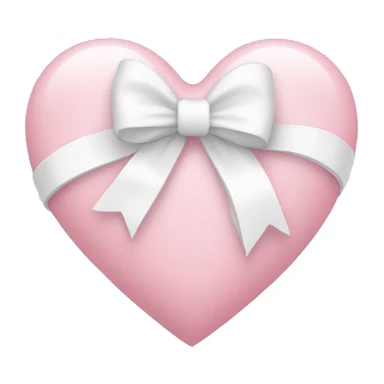 light pink heart with white bow sticker