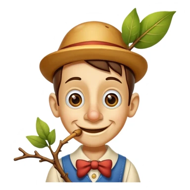 Pinnochio with a branch nose  sticker