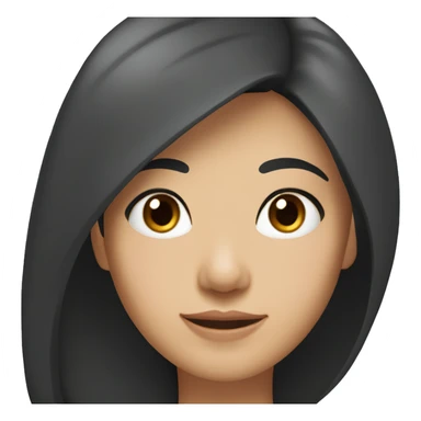 A head and shoulders shot of a 36 year old Asian woman, with straight black hair,   with brown eyes wearing a t-shirt. sticker