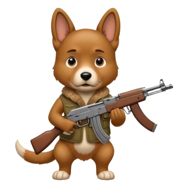 Dog with ak-47 sticker