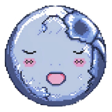 full moon with sleepy face, closed eyes and small z's floating sticker