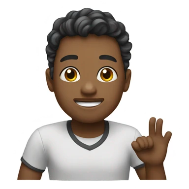 Emoji il love with wave sticker