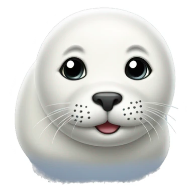 Cute white seal sticker