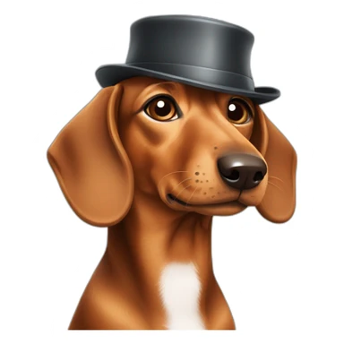 Dachshund brown, doctor hat sticker