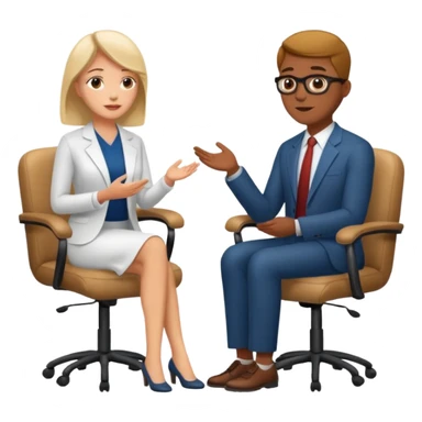 Psychologist and client sitting and talking sticker