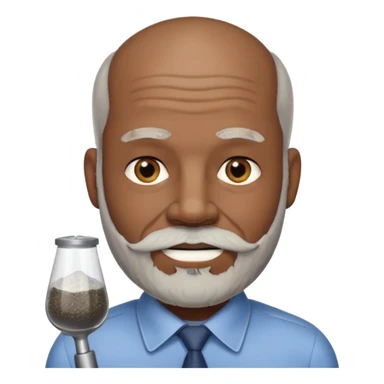 Balding old-middle-aged black office man I.T. Supervisor sticker