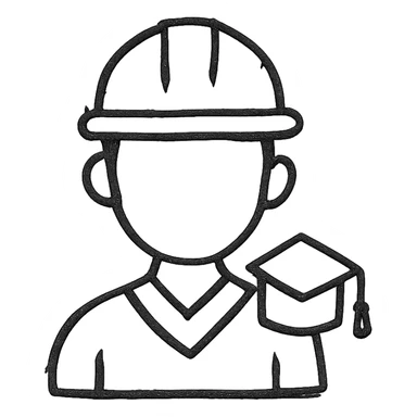 student in construction helmet sticker