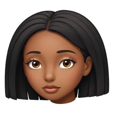 Black girl looking down sticker
