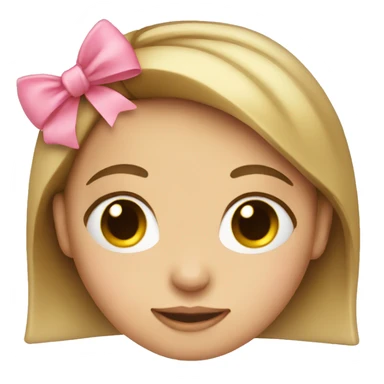 girl with pink bow and closed eyes sticker