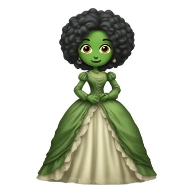 green woman galora in Victorian dress elegant, full body sticker
