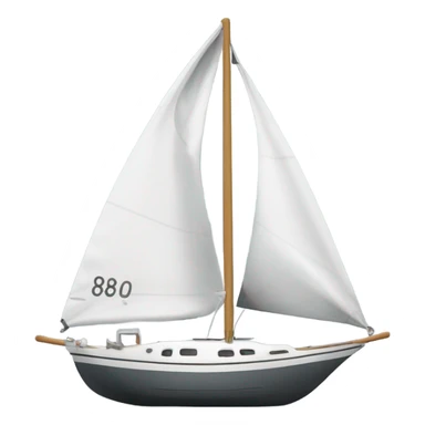 One sail Sailing boat with number on sail 209081, with grey hull sticker