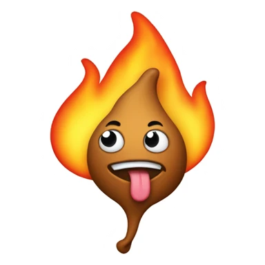 poop emoji on fire sticker