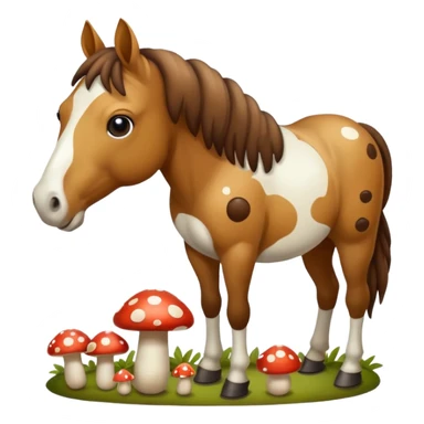 Horse eating shrooms sticker