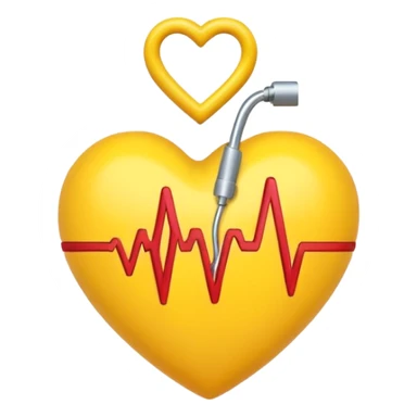 yellow heart with a heartbeat line sticker