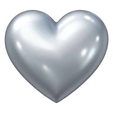 white metallic heart sticker