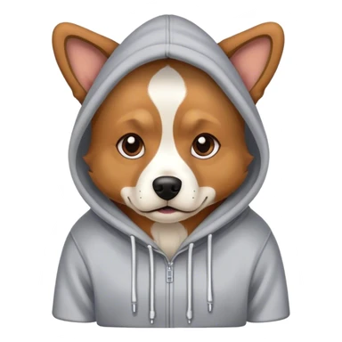 Dog weating a hoodie sticker